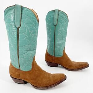 Old Gringo Vintage Y2K Turquoise Camel Snip Toe Western Cowgirl Boot size 8